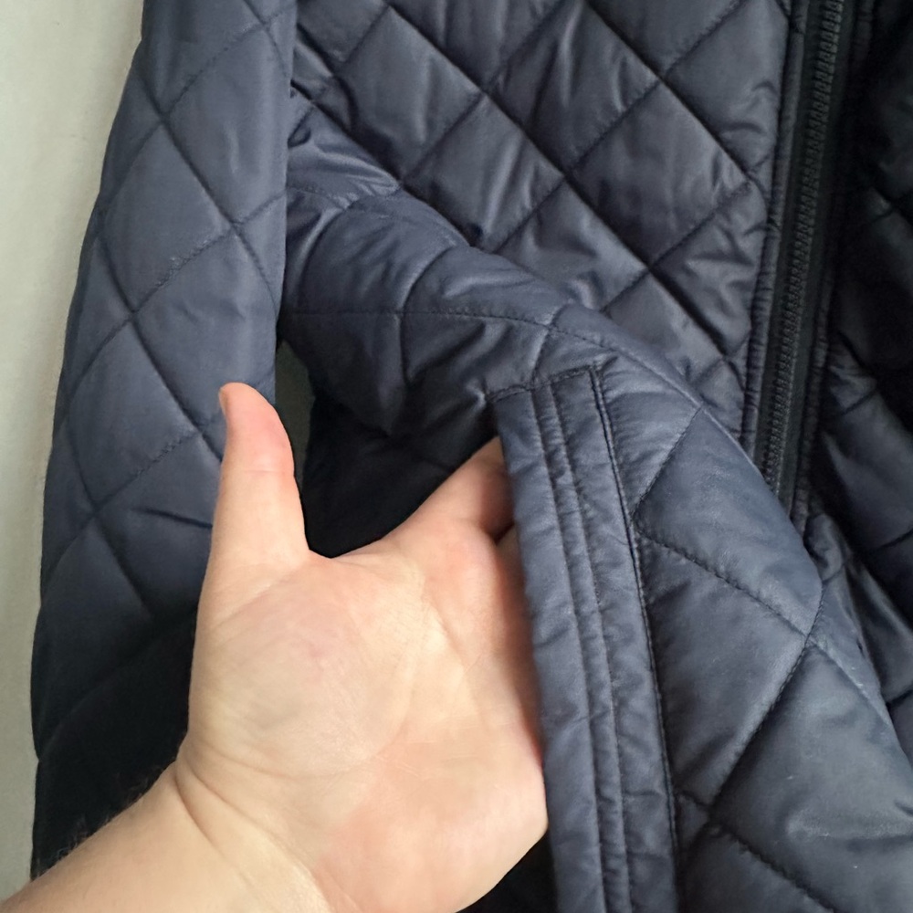 London Fog | Men’s Diamond Quilted Hooded Jacket - XL Navy Blue - Picture 10 of 10